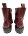 Frye Shoe Size 7M Red & Brown Leather 2 Tone Zip & Lace-up Ankle Booties Red & Brown / 7M