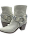 Frye Shoe Size 6.5 Cream Leather Pointed Toe Studded Midi Block Heel Booties Cream / 6.5