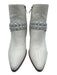 Frye Shoe Size 6.5 Cream Leather Pointed Toe Studded Midi Block Heel Booties Cream / 6.5