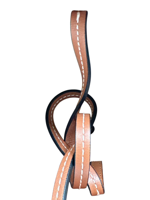 Loewe Yellow & Brown Leather & Canvas Top Handle Logo Drawstring Tote Bag Yellow & Brown / Small