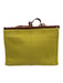 Loewe Yellow & Brown Leather & Canvas Top Handle Logo Drawstring Tote Bag Yellow & Brown / Small