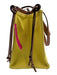 Loewe Yellow & Brown Leather & Canvas Top Handle Logo Drawstring Tote Bag Yellow & Brown / Small