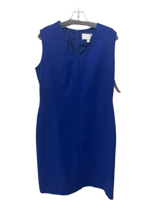 Boss Hugo Boss Size 10 Blue Viscose Blend Sleeveless Paneled Midi Dress Blue / 10