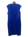 Boss Hugo Boss Size 10 Blue Viscose Blend Sleeveless Mesh Panels Midi Dress Blue / 10