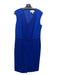 Boss Hugo Boss Size 10 Blue Viscose Blend Sleeveless Mesh Panels Midi Dress Blue / 10