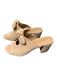 Bernardo Shoe Size 7 nude Suede Peep Toe Open Front Tie Block heel Shoes nude / 7