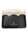 Kate Spade Black, Tan & White Leather Card Holder Scallop Detail Wallets Black, Tan & White