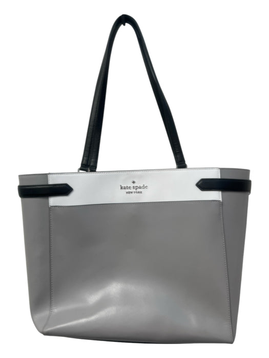 Kate Spade Gray, white & black Saffiano Leather 2 Strap Shoulder Bag Tote Bag Gray, white & black / Large