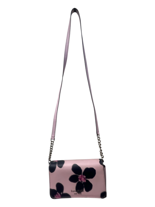 Kate Spade Pink & Black Saffiano Leather Shoulder & Crossbody Floral Bag Pink & Black / Small