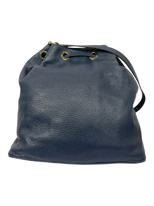 Michael Kors Blue Pebbled Leather Bucket Gold Hardware Shoulder Bag Bag Blue / M