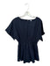 Glam Size M Navy Cotton Short Sleeve Elastic Waist Dress Navy / M