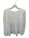 Olivaceous Size M White Rayon Blend Long Balloon Sleeve Crinkle V Neck Top White / M