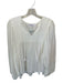 Olivaceous Size M White Rayon Blend Long Balloon Sleeve Crinkle V Neck Top White / M