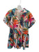 TCEC Size M Tan & multi Polyester Short Sleeve Tropical Buttons Collar Dress Tan & multi / M