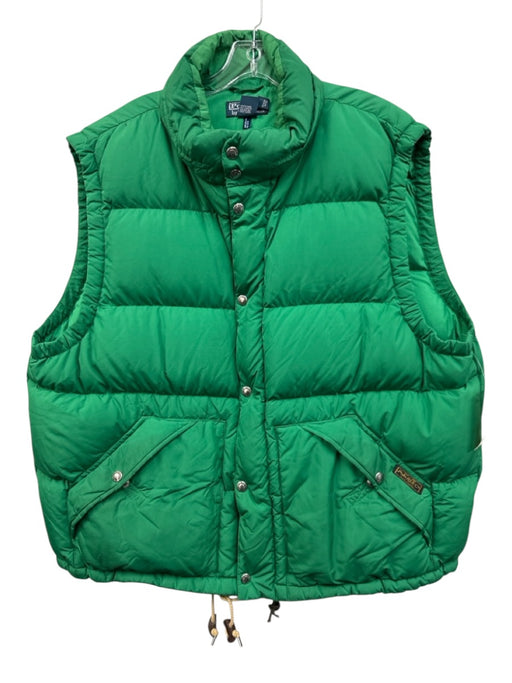 Polo Size XXL Green Polyester Solid Pockets Men's Vest Green / XXL