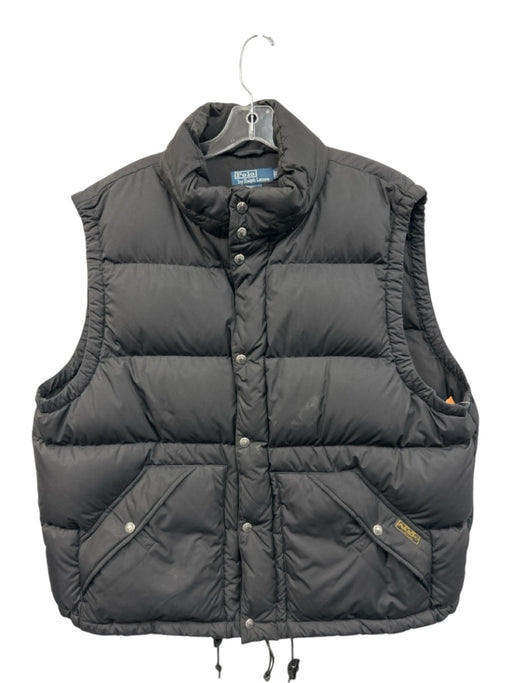 Polo AS IS Size XXL Black Polyester Solid Pockets Men's Vest Black / XXL