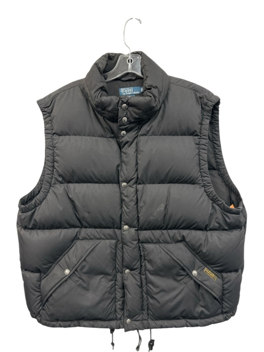 Polo AS IS Size XXL Black Polyester Solid Pockets Men's Vest Black / XXL