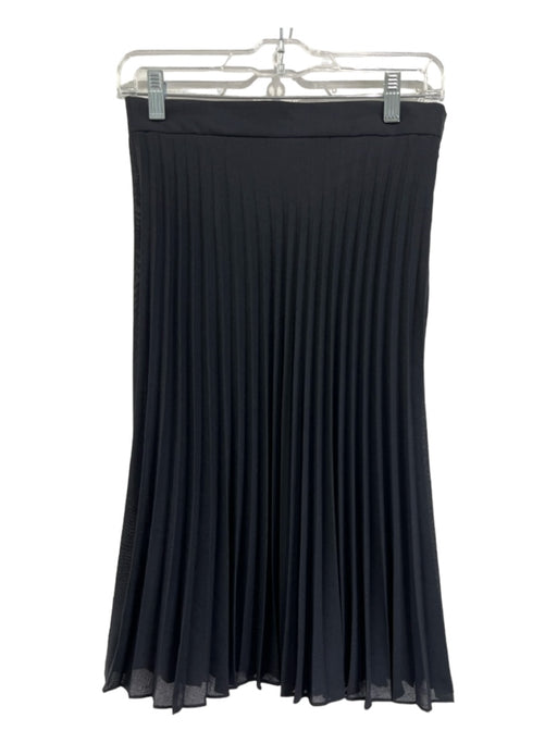 Eccoci Size 4 Black Polyester Pleated Midi Side Zip Skirt Black / 4