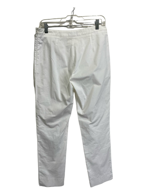 Fuzzi Size 44 White Missing Fabric Mid Rise Straight Leg Crop Pants White / 44