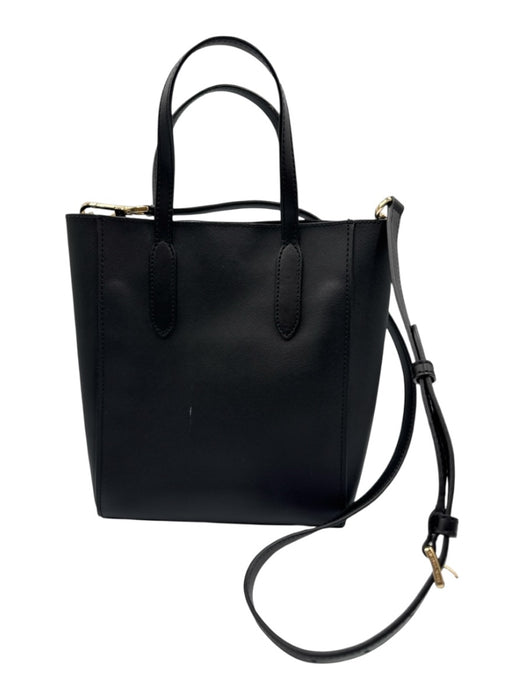 Michael Kors Black Saffiano Leather Removable strap Gold Tone Hardware Charm Bag Black
