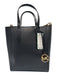 Michael Kors Black Saffiano Leather Removable strap Gold Tone Hardware Charm Bag Black
