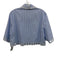 Red Valentino Size 42 Blue & White Cotton 1/2 Sleeve Stripe Crochet Lace Top Blue & White / 42