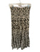 Zara Size S Tan & brown Elastic Rouched Swirl Strapless Midi Dress Tan & brown / S