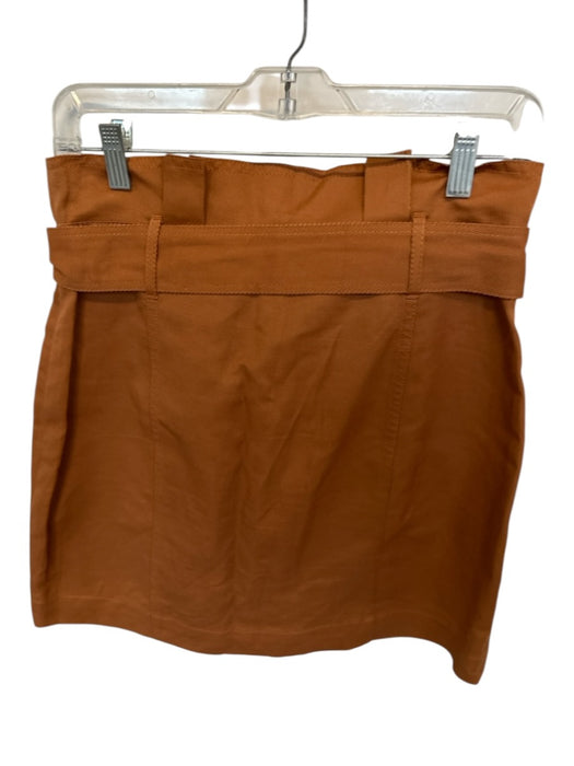 Banana Republic Size 6 Burnt Orange Cotton, Linen & Viscose Midi Skirt Burnt Orange / 6