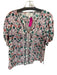 Cleobella Size M Green, Pink & White Cotton Floral Tassel Tie neck Top Green, Pink & White / M