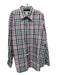 Peter Millar Size XL Teal & Multi Print Cotton Plaid Men's Long Sleeve Shirt XL