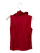 Elizabeth McKay Size 4 Red Silk Ruffle Collar Quarter Button Sleeveless Top Red / 4