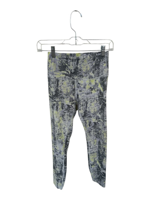 Lululemon Size 6 Green & Gray Nylon Blend Cropped Snake Skin Athletic Leggings Green & Gray / 6
