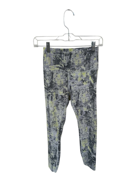 Lululemon Size 6 Green & Gray Nylon Blend Cropped Snake Skin Athletic Leggings Green & Gray / 6