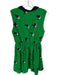Pink Martini Size M Green & Navy Polyester Collar Birds Sleeveless Dress Green & Navy / M