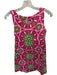 Lilly Pulitzer Size 0 Pink & Green Cotton & Silk Floral Lace Detail Mini Dress Pink & Green / 0