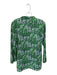 Jude Connally Size S Green & Navy Nylon Blend Long Sleeve Elephant Collar Top Green & Navy / S