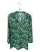Jude Connally Size S Green & Navy Nylon Blend Long Sleeve Elephant Collar Top Green & Navy / S