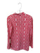 Jude Connally Size S Coral & White Nylon Blend Long Sleeve Geometric Collar Top Coral & White / S
