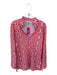 Jude Connally Size S Coral & White Nylon Blend Long Sleeve Geometric Collar Top Coral & White / S