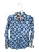 Tizzie Size M Blue & White Cotton Blend Button Up Mosaic Long Sleeve Top Blue & White / M