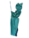 Selfie Leslie Size S Teal Polyester One Shoulder Side Cut Outs Ruffles Gown Teal / S