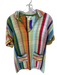 Warm Size 0 Multi Cotton Short Cuff Sleeve Striped Collar V Neck Dress Multi / 0