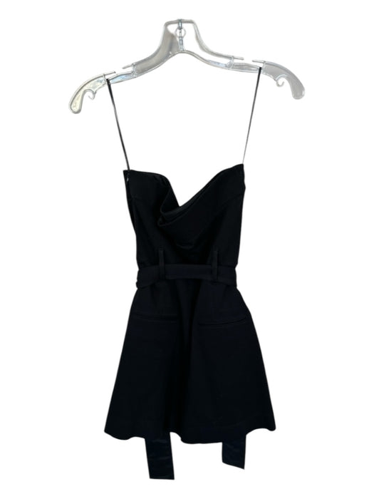 Theory Size 8 Black Viscose Blend Strapless Belt attached Romper Black / 8