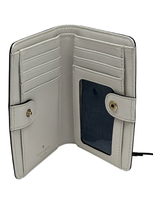 Kate Spade White & Navy Blue Leather Zip Top Color Block Adjustable Strap Bag White & Navy Blue