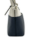 Kate Spade White & Navy Blue Leather Zip Top Color Block Adjustable Strap Bag White & Navy Blue