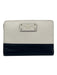 Kate Spade White & Navy Blue Leather Zip Top Color Block Adjustable Strap Bag White & Navy Blue