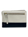Kate Spade White & Navy Blue Leather Zip Top Color Block Adjustable Strap Bag White & Navy Blue
