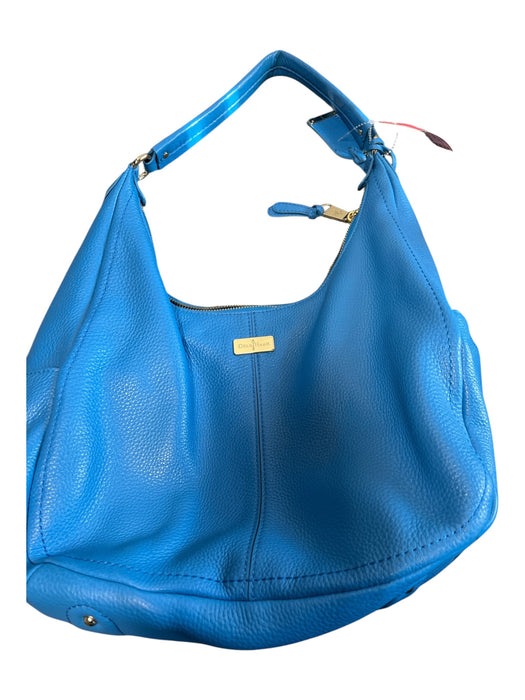 Cole Haan Sky Blue Leather Gold hardware Top Handle Zip closure Bag Sky Blue