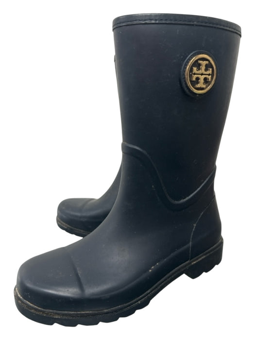 Tory Burch Shoe Size 7 Navy Blue Rubber goldtone hardware Rain Boots Navy Blue / 7