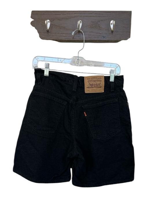 Levis Size 9 Black Cotton Denim High Waist Shorts Black / 9